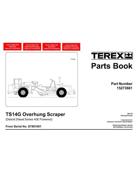 Livro de peças de raspador Terex TS14G - Terex manuais - TEREX-15273661