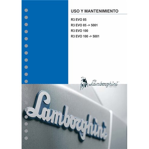 Lamborghini R3 EVO 85, 100 trator pdf manual de operação e manutenção ES - Lamborghini manuais - LAMBO-307U0032ES206