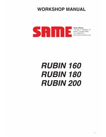 Manuel d'atelier pdf pour tracteur SAME RUBIN 160, 180, 200 ES - SAME manuels - SAME-RUBIN-160-200-WM.EN