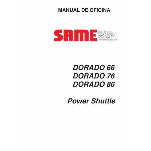 SAME DORADO 66, 76, 86 Power Shuttle trator pdf manual de oficina ES - SAME manuais - SAME-DORADO-66-86-WM-ES