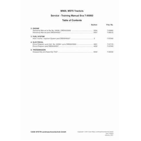 Manual de serviço em pdf do trator Steyr M968, M975 - Steyr manuais - STEYR-7-95860-SM-EN