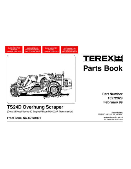 Terex TS24D scraper parts book - Terex manuals - TEREX-15272929
