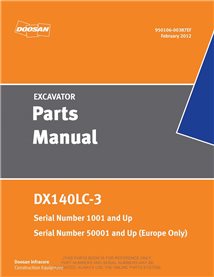 Catálogo de peças em pdf da escavadeira Doosan DX140LC - Doosan manuais - DOOSAN-950106-00387EF-PC