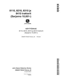 Manuel de l'opérateur pdf pour tracteur John Deere 8110, 8210, 8310, 8410 FI - John Deere manuels - JD-OMAR178334-FI