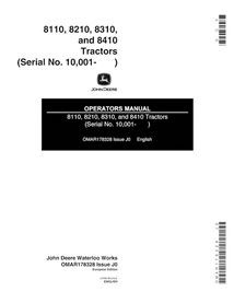 John Deere 8110, 8210, 8310, 8410 manual del operador del tractor pdf - John Deere manuales - JD-OMAR178328-EN