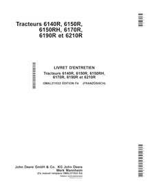JD-OMAL211532-FR Manual do operador do trator John Deere 6140R, 6150R, 6150RH, 6170R, 6190R, 6210R NA FR (OMAL211532)