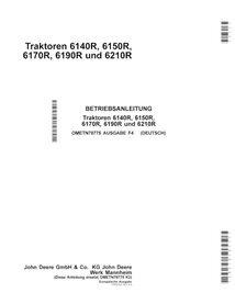 JD-OMETN78775-DE Manuel d'utilisation du tracteur John Deere 6140R, 6150R, 6150RH, 6170R, 6190R, 6210R EU (OMETN78775)