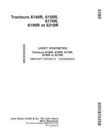 Manuel de l'opérateur pour tracteur John Deere 6140R, 6150R, 6150RH, 6170R, 6190R, 6210R EU pdf FR - John Deere manuels - JD-...