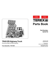 Libro de piezas de camiones todoterreno Terex TR40 (QSK19-C525) - Terex manuales