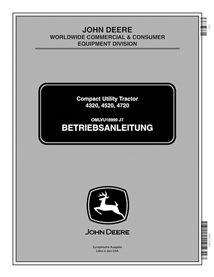 JD-OMLVU18999-DE John Deere 4320, 4520, 4720 (SN 130101-670000) compact utility tractor operator's manual DE (OMLVU18999)