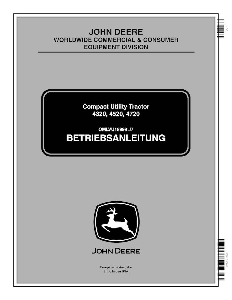 John Deere 4000/4020/4320/4520/4620/5020 Technische Daten - Technische Daten