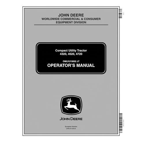 John Deere 4320, 4520, 4720 (SN 130101-670000) tractor utilitario compacto manual del operador en pdf - John Deere manuales -...