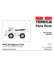 Livre de pièces de camion tout-terrain Terex TR45 - Terex manuels - TEREX-15275764