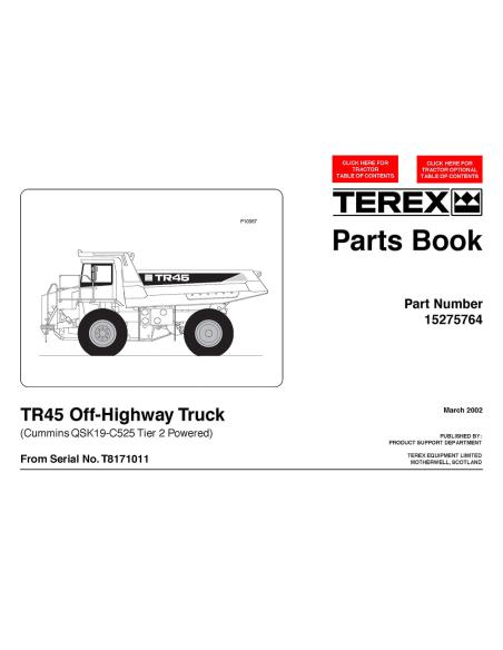 Terex TR45 off-highway truck parts book - Terex manuals - TEREX-15275764