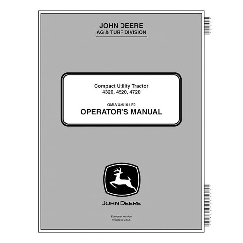 John Deere 4320, 4520, 4720 (SN 810481-) trator utilitário compacto manual do operador em pdf - John Deere manuais - JD-OMLVU...