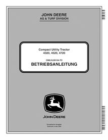 John Deere 4320, 4520, 4720 (SN 810481-) compact utility tractor pdf operator's manual DE - John Deere manuals - JD-OMLVU2616...