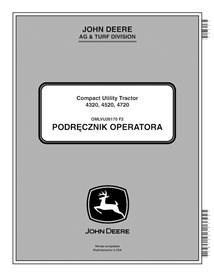 JD-OMLVU26170-PL Manual do operador do trator utilitário compacto John Deere 4320, 4520, 4720 (SN 810481-) PL (OMLVU26170)