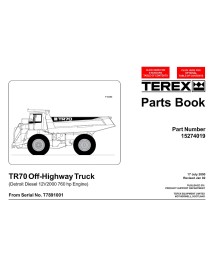 Terex TR70 off-highway truck parts book - Terex manuals
