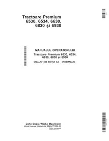JD-OMAL171356 Manual do operador do trator utilitário compacto John Deere 6530, 6534, 6630, 6830, 6930 RO (OMAL171356)