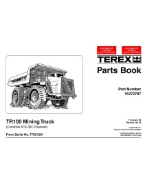 Libro de piezas de camión minero Terex TR100 (Cummins KTA-38C) - Terex manuales