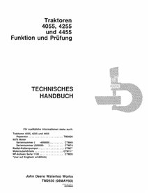 TM2630-DE John Deere 4055, 4255, 4455 tractor diagnostic technical manual DE (TM2630)