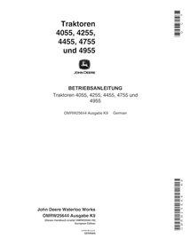 JD-OMRW25644-DE Manual del operador del tractor John Deere 4055, 4255, 4455, 4755, 4955 (SN 0-006675) DE (OMRW25644)