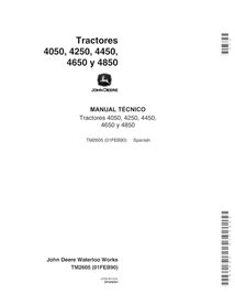 TM2605-ES John Deere 4050, 4250, 4450, 4650, 4850 trator pdf manual técnico ES