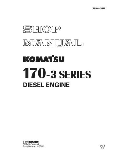 Manuel d'atelier des moteurs Komatsu série 170-3 - Komatsu manuels - KOMATSU-SEBM023412