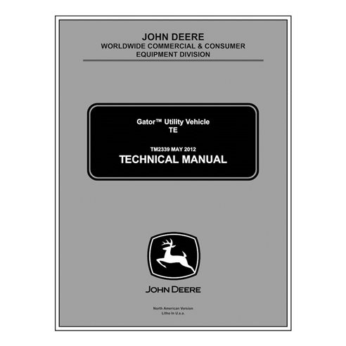 Manual técnico em pdf do veículo utilitário John Deere TE Gator - John Deere manuais - JD-TM2339-EN