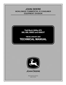 Manual técnico em pdf do veículo utilitário John Deere 500, 650, 650EX, 650EXT - John Deere manuais - JD-TM2160-EN