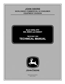 TM2153 Manuel technique du véhicule utilitaire John Deere 500, 500EX, 500EXT (TM2153)