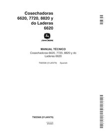 Manual técnico em pdf da colheitadeira John Deere 6620, 6620SHl, 7720, 8820 - tudo incluído ES - John Deere manuais - JD-TM25...