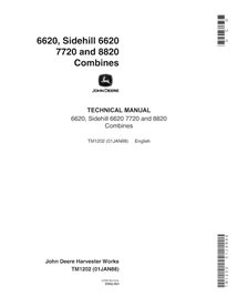 TM1202 Manual técnico em pdf da colheitadeira John Deere 6620, 6620SH, 7720, 8820 - tudo incluído