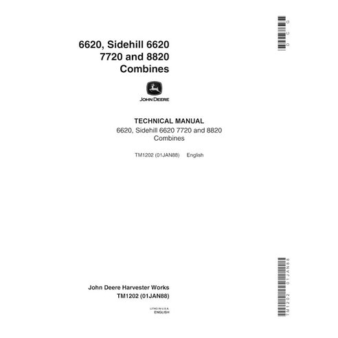 John Deere 6620, 6620SH, 7720, 8820 moissonneuse-batteuse manuel technique pdf - tout compris - John Deere manuels - JD-TM120...