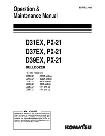 Komatsu D31EX, D37EX, D39EX dozer operation & maintenance manual - Komatsu manuals - KOMATSU-EEAM023900