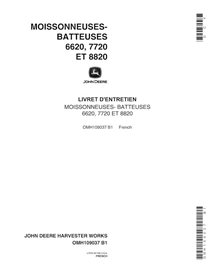 JD-OMH109037-FR Manuel d'utilisation de la moissonneuse-batteuse John Deere 6620, 7720, 8820 (SN 10000-5641000) FR (OMH109037)