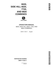 JD-OMH111330 Manual do operador da colheitadeira John Deere 6620, 8820, 7720 (SN 10000-5641000) (OMH111330)