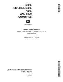 JD-OMH114163 Manual del operador de la cosechadora John Deere 6620, 6620SH, 7720, 8820 (SN 564101-600000) (OMH114163)