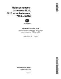 JD-OMH124014-FR Manual del operador de la cosechadora John Deere 6620, 6620SH, 7720, 8820 (SN 6100701-615400) FR (OMH124014)
