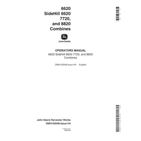 John Deere 6620, 6620SH, 7720, 8820 (SN 6100701-615400) combinez le manuel de l'opérateur pdf - John Deere manuels - JD-OMH12...