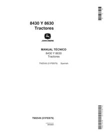TM2549-ES Tractor John Deere 8430, 8630 pdf manual técnico ES