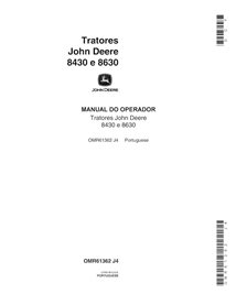 Manuel de l'opérateur pdf pour tracteur John Deere 8430, 8630 (SN 001000-008117) PT - John Deere manuels - JD-OMR61362-PT