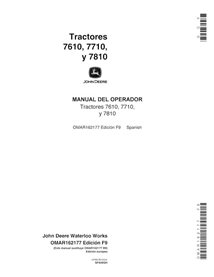 John Deere 7610, 7710,7810 (SN 0-30000) manual del operador del tractor pdf ES - John Deere manuales - JD-OMAR162177-ES