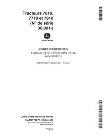 JD-OMAR172277-FR Manuel d'utilisation du tracteur John Deere 7610, 7710, 7810 (SN 30001-50000) FR (OMAR172277)