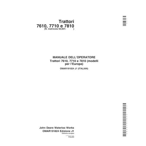 JD-OMAR191824-IT John Deere 7610, 7710,7810 (SN 50000-) tractor operator's manual IT (OMAR191824)