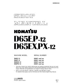 Manual de taller de la topadora Komatsu D65E-12, D65P-12, D65EX-12, D65PX-12 - Komatsu manuales - KOMATSU-SEBM001921