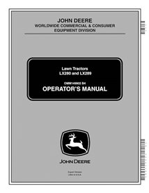 Manual del operador en pdf del tractor cortacésped John Deere LX280, LX289 - John Deere manuales - JD-OMM149902-EN