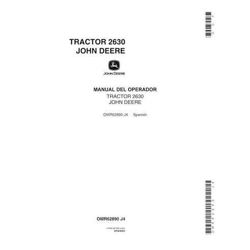 John Deere 2630 tractor pdf manual del operador ES - John Deere manuales - JD-OMR62890-ES