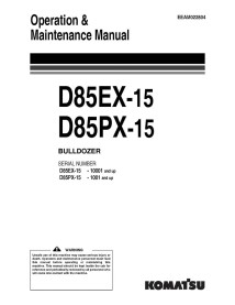 Manuel d'utilisation et d'entretien des bulldozers Komatsu D85EX-15, D85PX-15 - Komatsu manuels - KOMATSU-EEAM022804