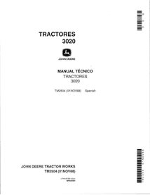 Manuel technique pdf du tracteur John Deere 3020 ES - John Deere manuels - JD-TM2504-ES